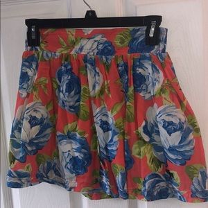 Orange floral skirt